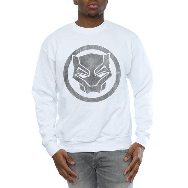 Marvel Mens Black Panther Distressed Icon Sweatshirt
