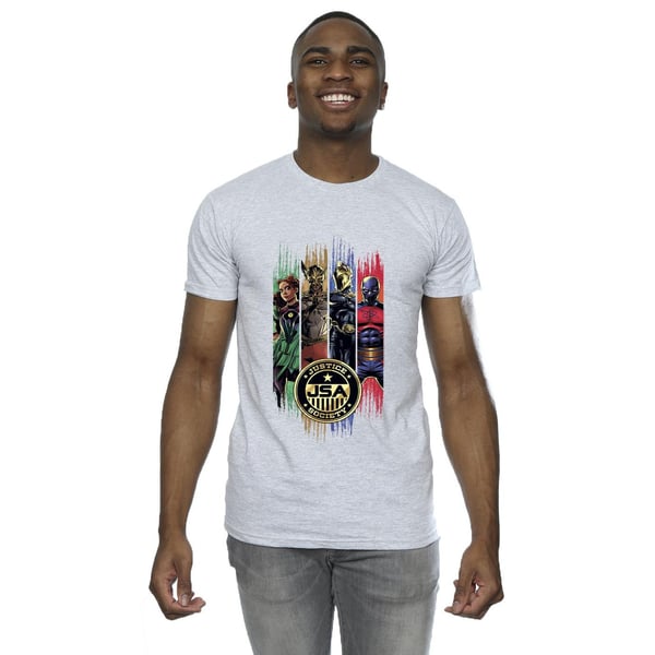 DC Comics Mens Black Adam JSA Gold Badge T-Shirt