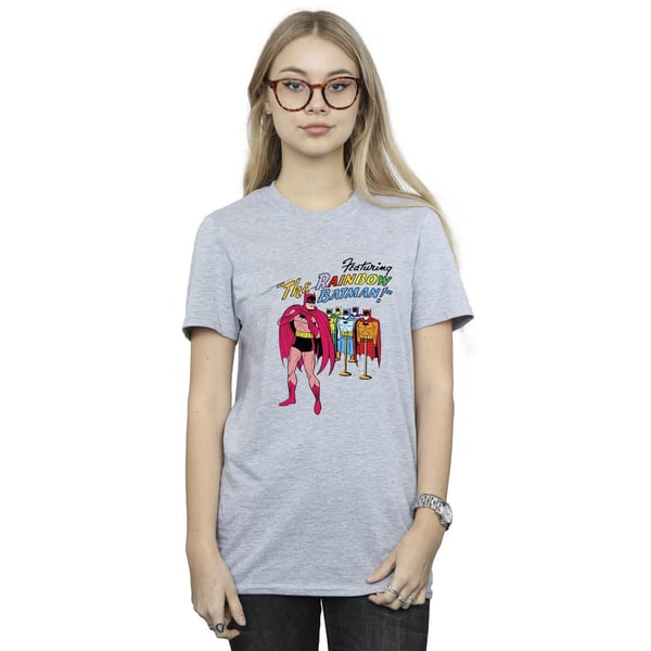 DC Comics Womens/Ladies Batman Comic Cover Rainbow Batman Cotton Boyfriend T-Shirt