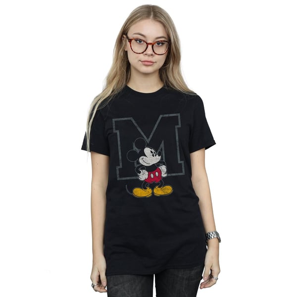 Disney Womens/Ladies M Mickey Mouse Cotton Boyfriend T-Shirt
