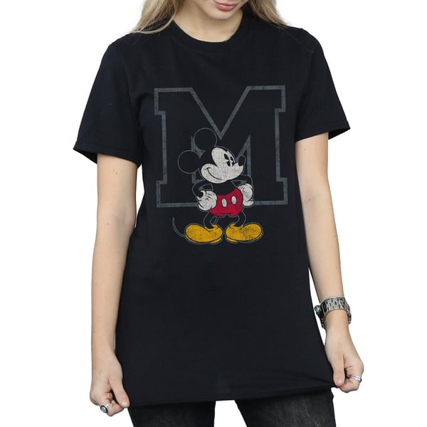Disney Womens/Ladies M Mickey Mouse Cotton Boyfriend T-Shirt