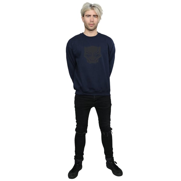 Marvel Mens Black Panther Black On Black Sweatshirt