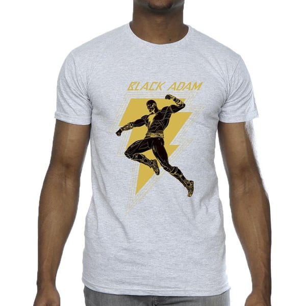 DC Comics Mens Black Adam Golden Bolt Chest T-Shirt