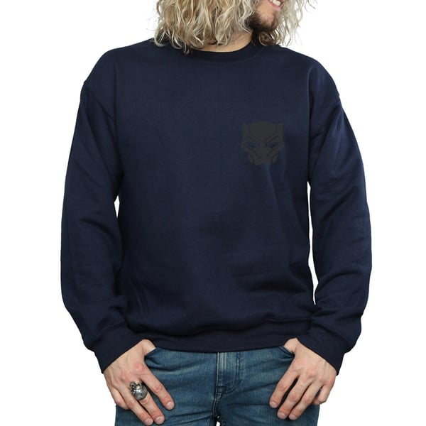 Marvel Mens Black Panther Black On Black Chest Print Sweatshirt