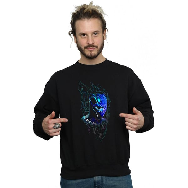 Marvel Mens Black Panther Neon Mask Sweatshirt