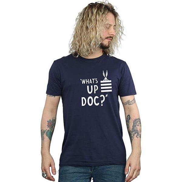 Looney Tunes Mens What´s Up Doc Bugs Bunny Striped Cotton T-Shirt