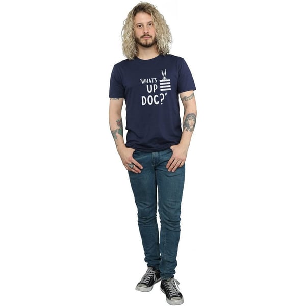 Looney Tunes Mens What´s Up Doc Bugs Bunny Striped Cotton T-Shirt