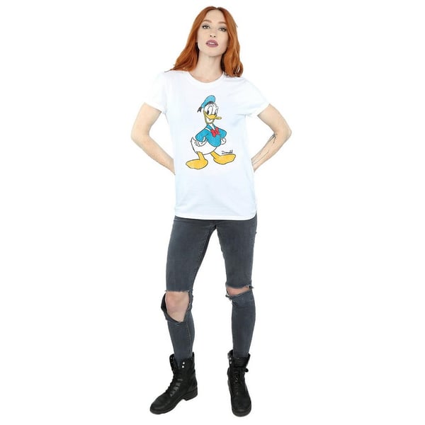 Disney Womens/Ladies Classic Donald Duck Cotton Boyfriend T-Shirt