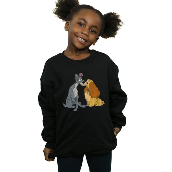 Disney Girls Lady And The Tramp Distressed Kiss Sweatshirt