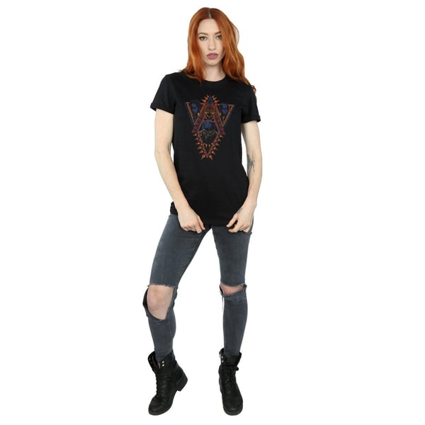 Marvel Womens/Ladies Black Panther Tribal Heads Cotton Boyfriend T-Shirt