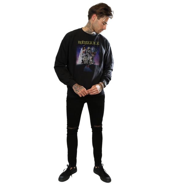Beetlejuice Mens Distressed Poster Sweatshirt
