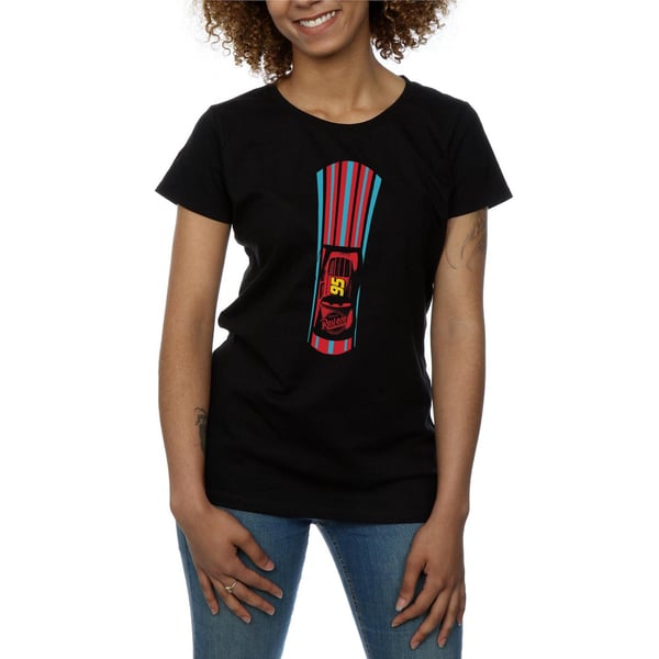 Disney Womens/Ladies Cars Lightning McQueen Stripes Cotton T-Shirt