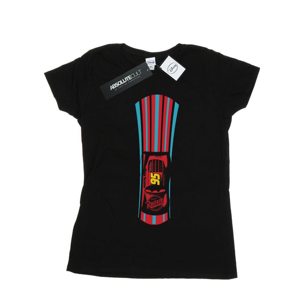 Disney Womens/Ladies Cars Lightning McQueen Stripes Cotton T-Shirt