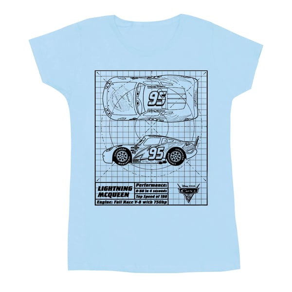 Disney Dam/Dam Cars Blixten McQueen Ritning Bomulls T-shirt