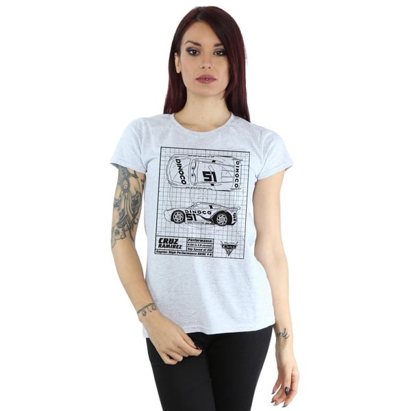 Disney Womens/Ladies Cars Cruz Ramirez Blueprint Cotton T-Shirt