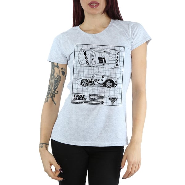 Disney Womens/Ladies Cars Cruz Ramirez Blueprint Cotton T-Shirt