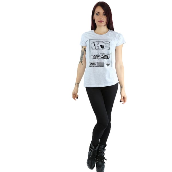 Disney Womens/Ladies Cars Cruz Ramirez Blueprint Cotton T-Shirt