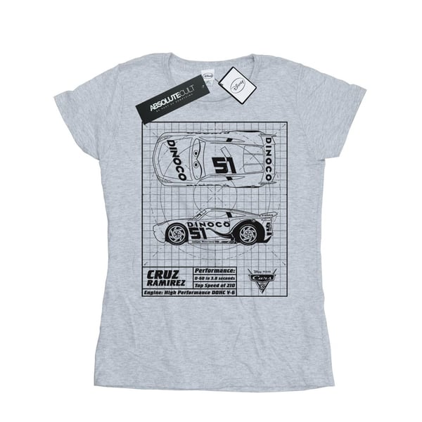 Disney Womens/Ladies Cars Cruz Ramirez Blueprint Cotton T-Shirt
