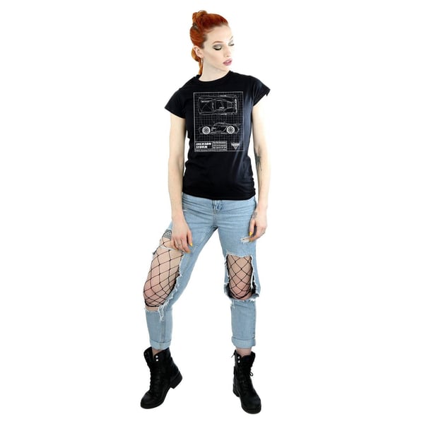 Disney Womens/Ladies Cars Jackson Storm Blueprint Cotton T-Shirt