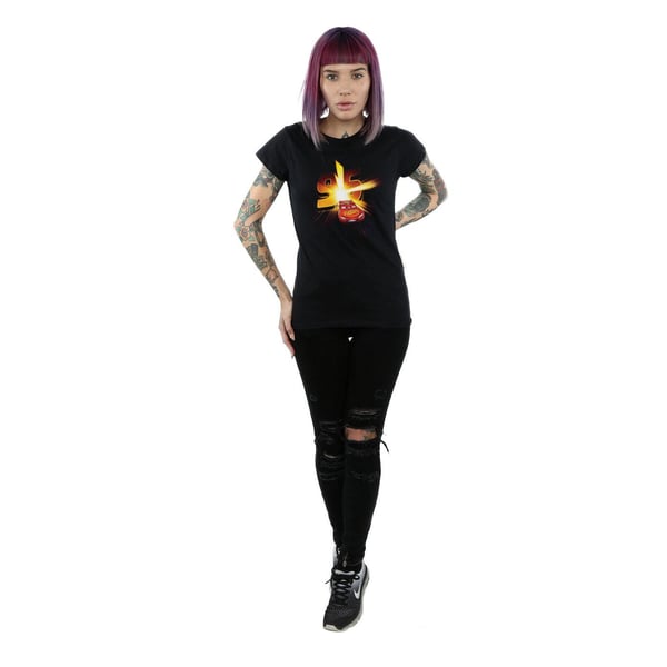 Disney Womens/Ladies Cars Lightning McQueen Burst Cotton T-Shirt