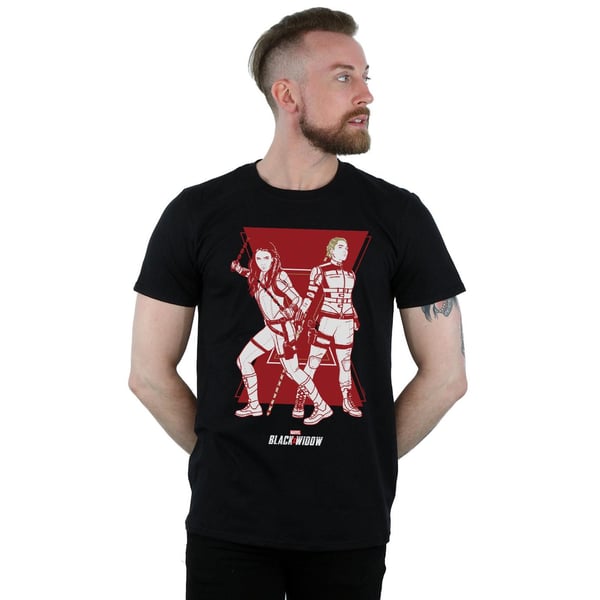 Marvel Mens Black Widow Movie Sisters Silhouette T-Shirt