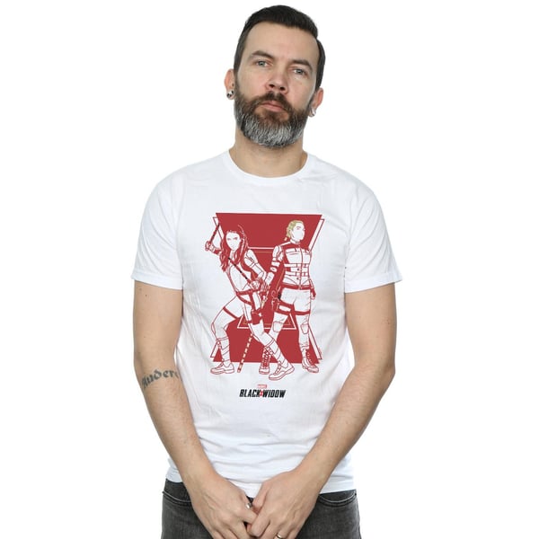 Marvel Mens Black Widow Movie Sisters Silhouette T-Shirt