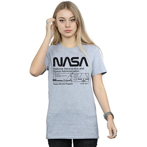 NASA Womens/Ladies Classic Space Shuttle Boyfriend T-Shirt