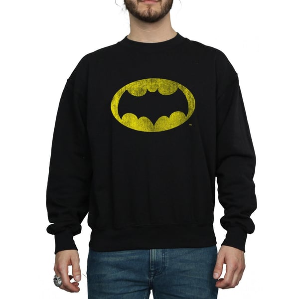 DC Comics Mens Batman TV Series Distressed Logo Sweatshirt