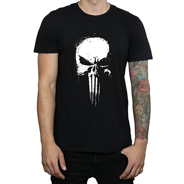 The Punisher Miesten Spray-logo puuvillainen T-paita