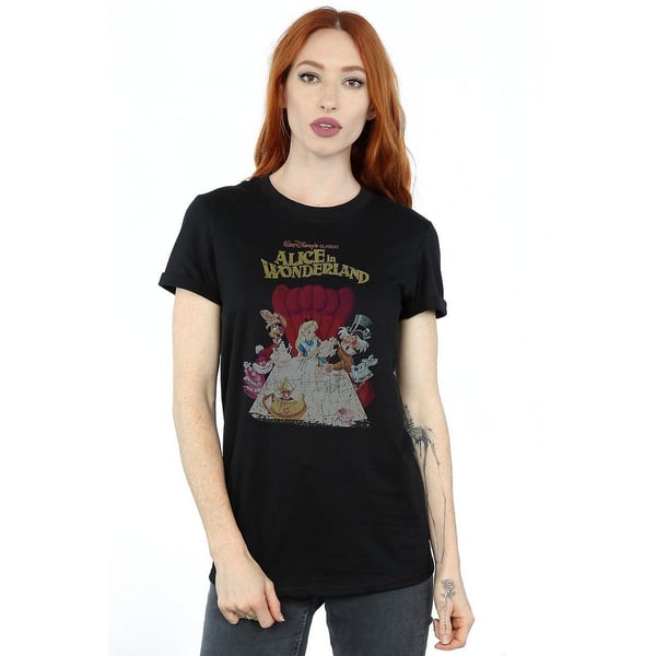 Alice In Wonderland Womens/Ladies Poster Cotton Boyfriend T-Shirt