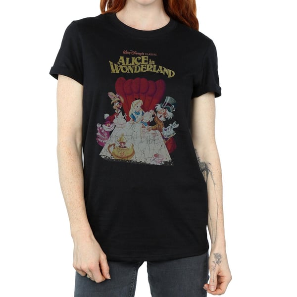 Alice In Wonderland Womens/Ladies Poster Cotton Boyfriend T-Shirt