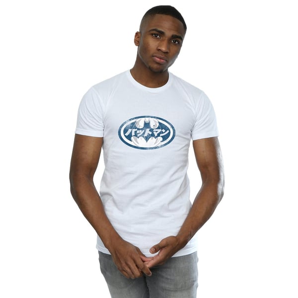DC Comics Mens Batman Japanese Logo White T-Shirt