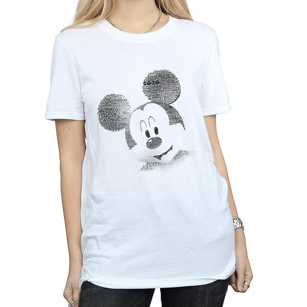 Disney naisten/naisten Mikki Hiiri -kasvot puuvillainen Boyfriend T-paita