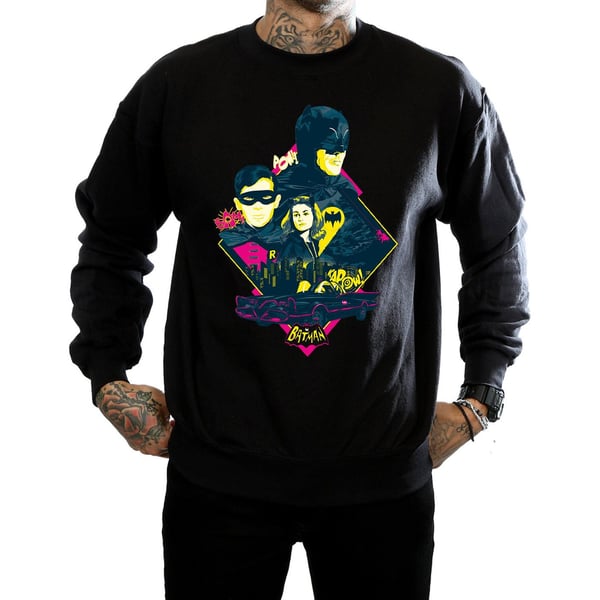 DC Comics Mens Batman TV Series Character Pop Art Sweatshirt