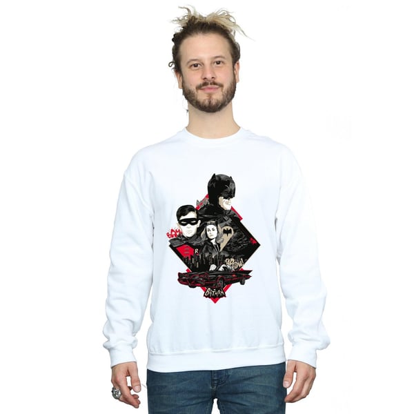 DC Comics Mens Batman TV Series Character Skyline Sweatshirt