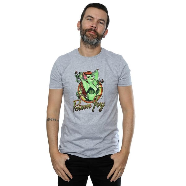 DC Bombshells Mens Poison Ivy Badge Heather T-Shirt