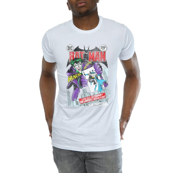 DC Comics Mens Batman Joker Playing Card Cover T-Shirt
