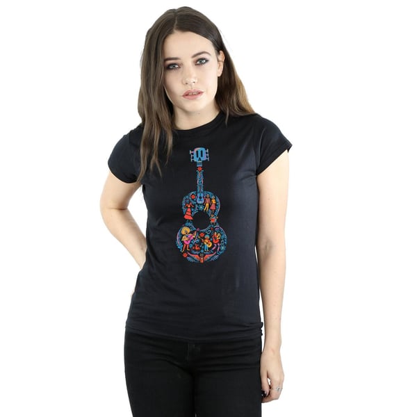 Disney Womens/Ladies Coco Guitar Pattern Cotton T-Shirt