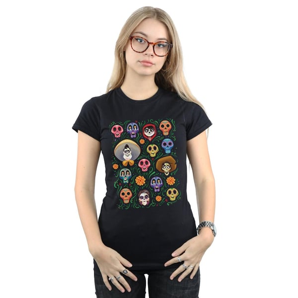 Disney Womens/Ladies Coco Heads Pattern Cotton T-Shirt