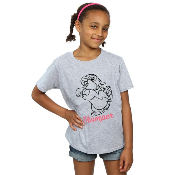 Disney Girls Bambi Thumper Line Drawing Cotton T-Shirt