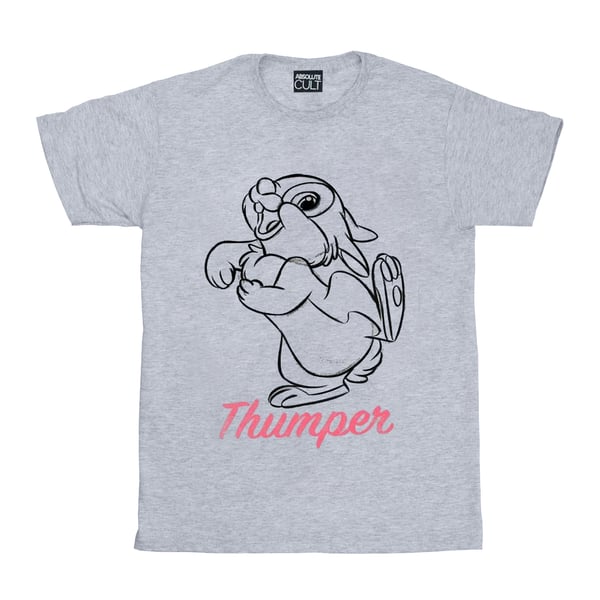 Disney Girls Bambi Thumper Line Drawing Cotton T-Shirt