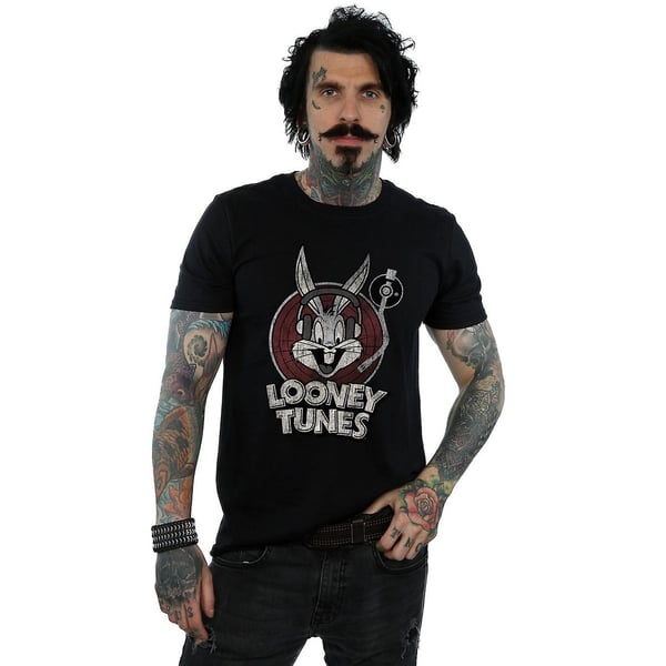 Looney Tunes Mens Bugs Bunny Logo Cotton T-Shirt