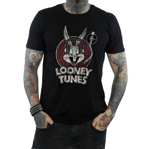 Looney Tunes Mens Bugs Bunny Logo Cotton T-Shirt