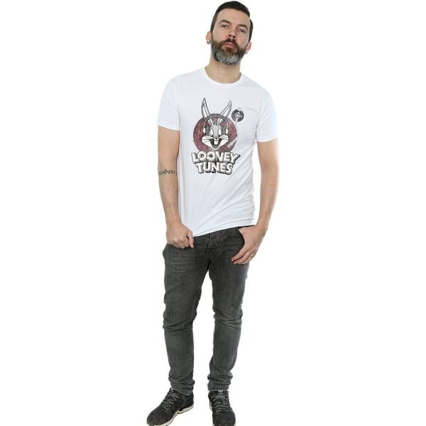 Looney Tunes Mens Bugs Bunny Logo Cotton T-Shirt