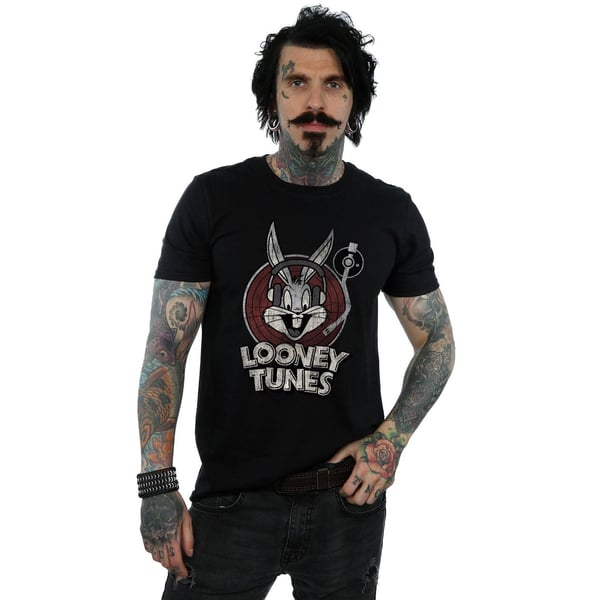 Looney Tunes Mens Bugs Bunny Logo Cotton T-Shirt