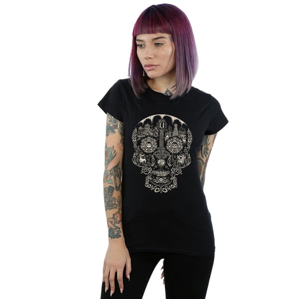 Disney Womens/Ladies Coco Skull Mono Pattern Cotton T-Shirt