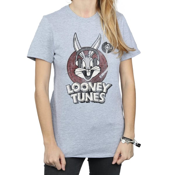 Looney Tunes Womens/Ladies Bugs Bunny Circle Cotton Logo Boyfriend T-Shirt