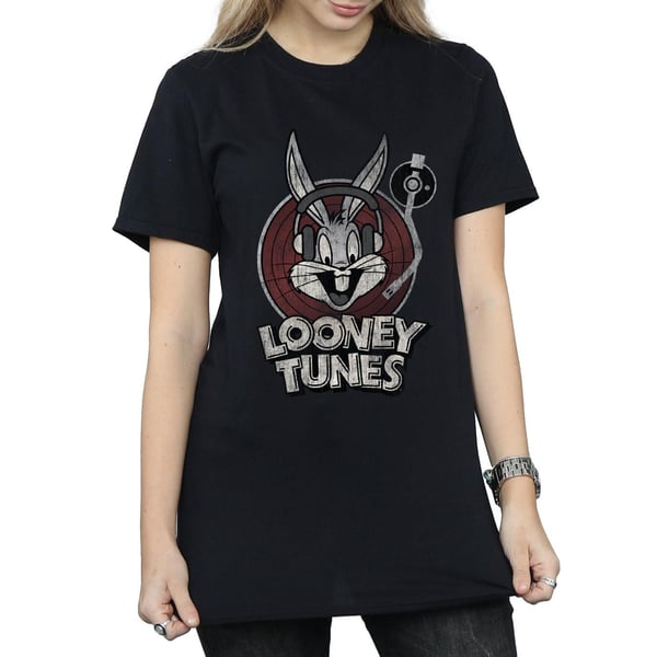 Looney Tunes Womens/Ladies Bugs Bunny Circle Cotton Logo Boyfriend T-Shirt