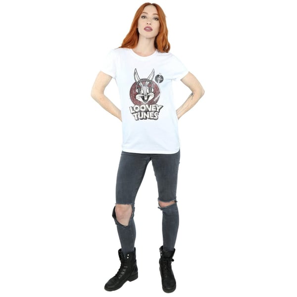 Looney Tunes Womens/Ladies Bugs Bunny Circle Cotton Logo Boyfriend T-Shirt