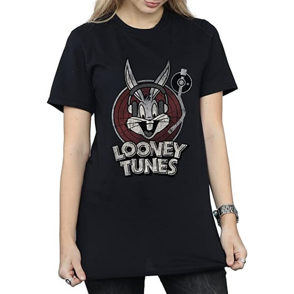 Looney Tunes Womens/Ladies Bugs Bunny Circle Cotton Logo Boyfriend T-Shirt